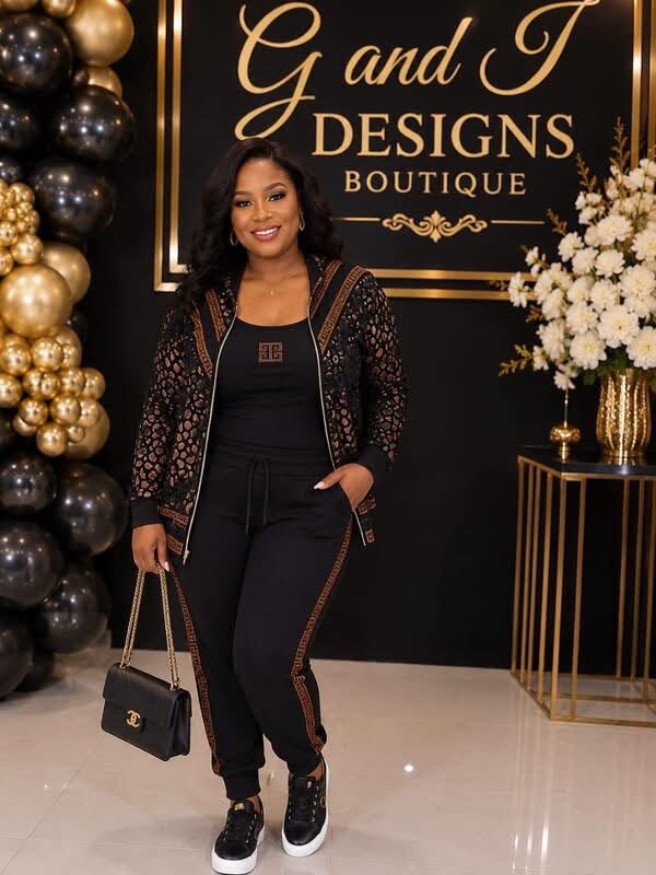 Black & Gold Lounge Set