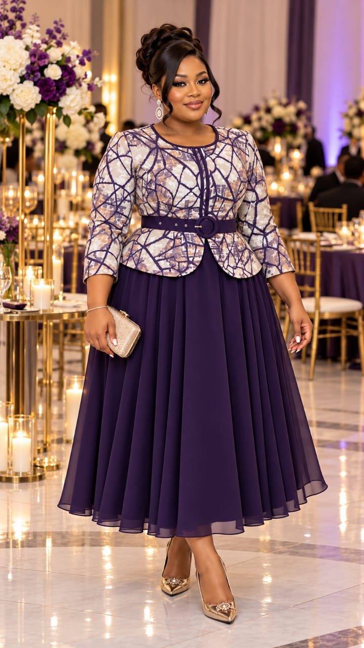 Purple Print Jacket Set