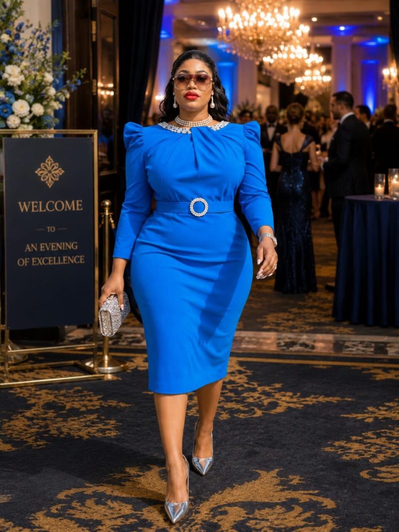 Royal Blue Pencil Dress